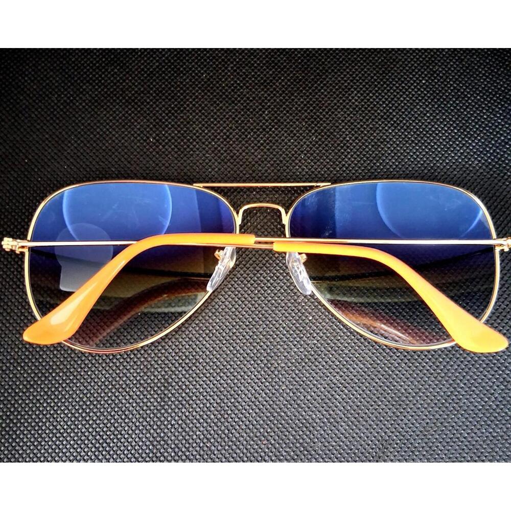Ray-Ban RB3026 Gold Frame Blue Gradient Lens 62mm Sunglasses - Picture 3 of 4
